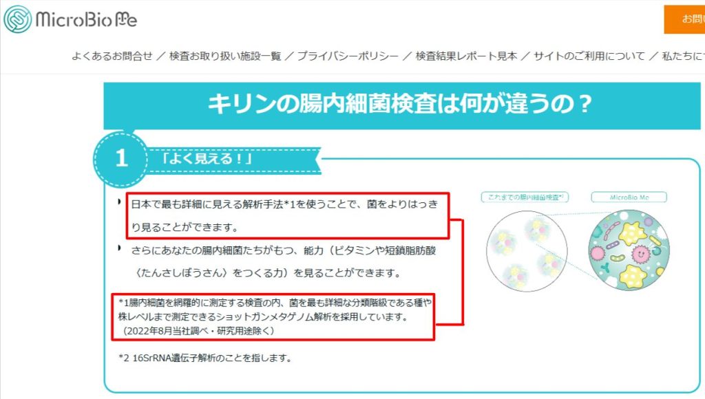 キリンMicroBio Me公式サイトのショットガンメタゲノム解析による種・株レベル測定の解説
